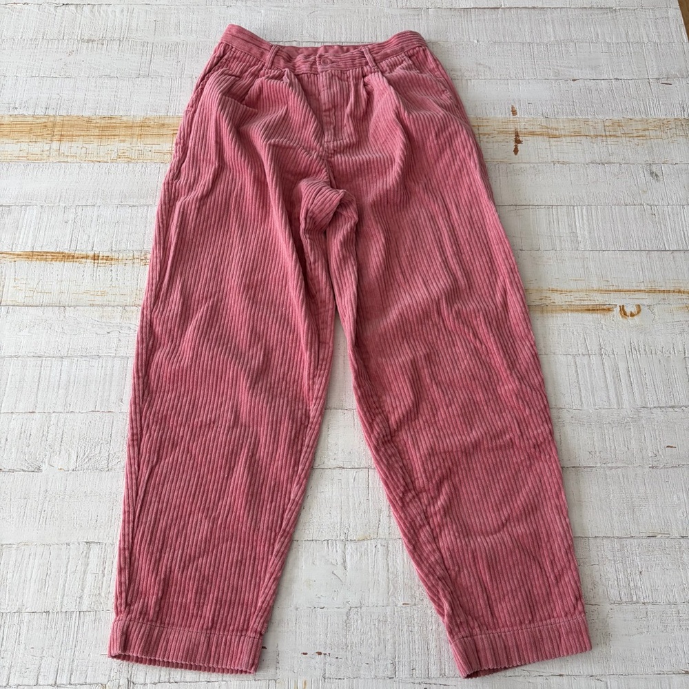 Rowing Blazers x Target size 6 Pink Corduroy Ankle Pants Pleated Wide Wale - Picture 3 of 12